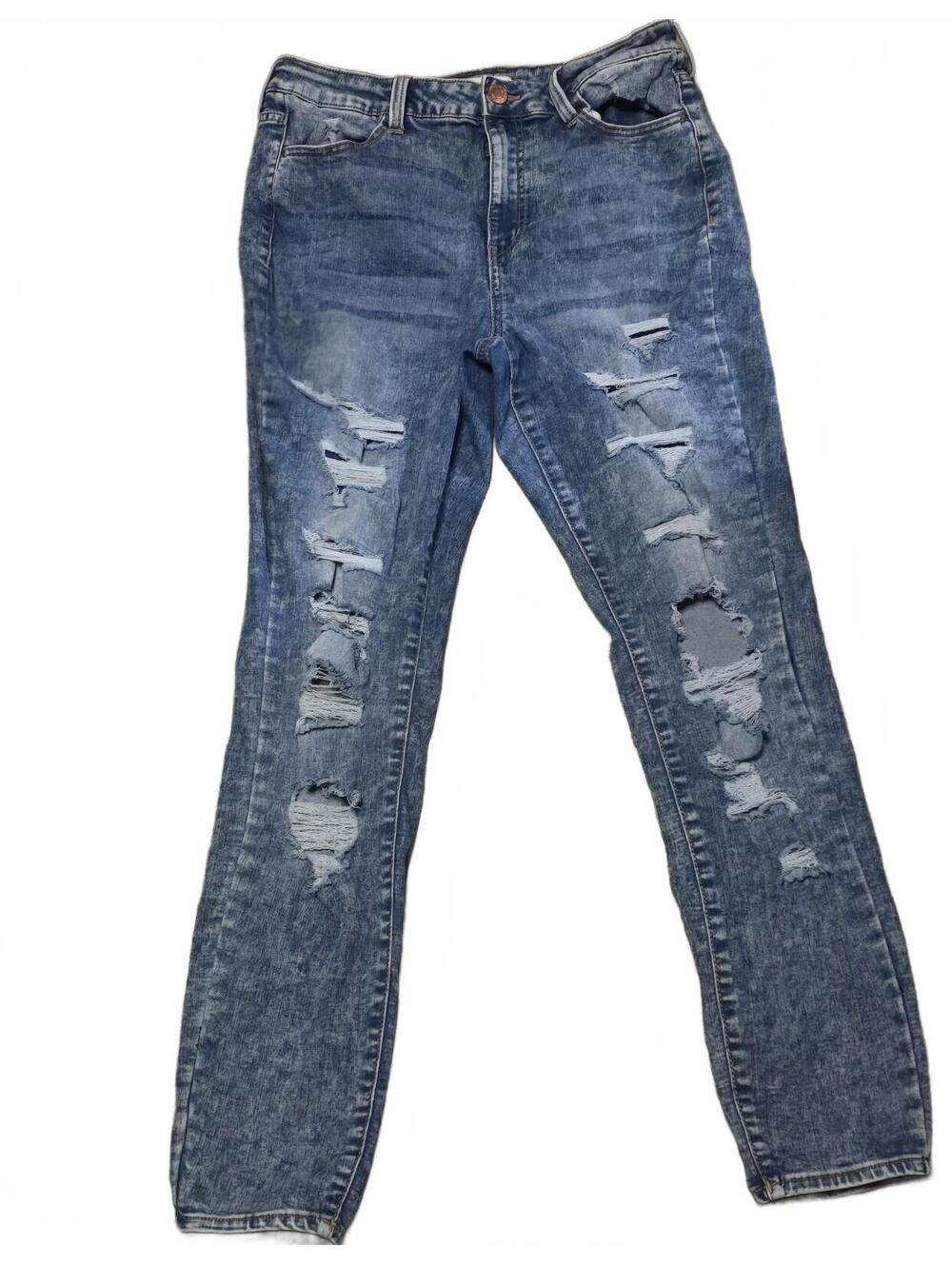 SO Women’s High Rise Jegging Jeans Size 13/31W Distressed Acid Wash Skinny Denim
